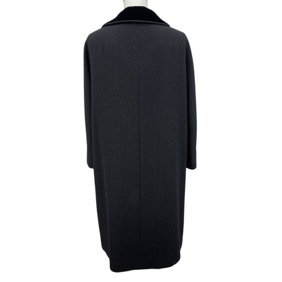 Vintage Freiss Black Coat w/ Velvet Collar & Frog Closures Lined Small/Medium - Picture 3 of 12